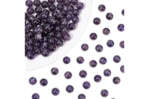 NBEADS Circa 100Pezzi 8 mm Perle di Ametista Naturale, Perline di Pietra Rotonda per Gioielli per La Fabbricazione di Artigianato Fai da Te, Foro: 1 mm