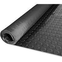 ANRO Gummimatte Schutzmatte Noppenmatte Bodenmatte mit Noppen Gummiläufer 120cm Breit 3mm stark Schwarz 50 x 120cm