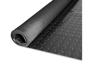 ANRO Tapis protecteur de bain ou sol en caoutchouc à picots de couleur noir - 120 cm x 3 mm , Caoutchouc, 500 x 120cm