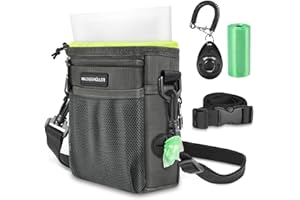 WALDSEEMÜLLER Sac de Dressage pour Chien, Pochettes à Friandises de Nourriture Traiter, Poches de Formation d'animal avec Clip Ceinture Ajustable, Clicker de Dressage pour Chien, Sac à goûter en Silicone