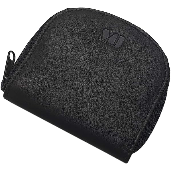 Portamonete Piccolo in Vera Pelle per Donna Uomo, Mini Portafoglio Porta Monete 3 Tasche con Cerniera e Portachiavi Coin Purse Borsa (Blu