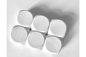 SPIELTZ Cubo bianco XL in legno per giochi da tavolo extra grande (lunghezza bordi 20 x 20 x 20 mm), bianco per anziani, bambini piccoli e giochi XL (6 cubi)