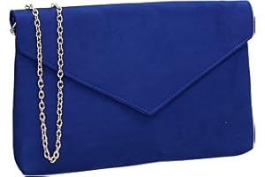 SwankySwans Rosa Faux Suede Slim Envelope Clutch Bag
