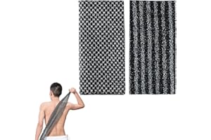 GIEEU Lot de 2 débarbouillettes exfoliantes extra longues pour le dos, serviette de bain en nylon, rondelle profonde pour le corps