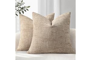YCOLL Kuddfodral 40x40 set med 2 mjuka chenilletyg soffkuddfodral, khaki, dekorativa kuddar, soffa och vardagsrum, dekorativa