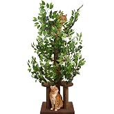 Compact and Stable Scratching Tree for Large Cats &ndash; 4 Levels for Climbing, Scratching and Resting &ndash; Safe Leaves &ndash; Easy Assemb