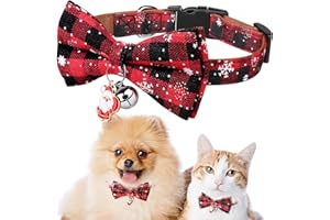 Becellen Collare Cane Natale, Fiocco di Neve Collari Cani con Fiocco Rosso Collarino con Campanello per Animali Domestici
