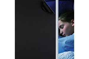 ‎HOOTOWN Fensterfolie Selbsthaftend Schwarz, Verdunkelungsfolie Blickdicht Sichtschutzfolie Anti-UV & Sichtschutz Fenster Klebefolie Statische Folie Dunkel für Schlafzimmer Badezimmer - Schwarz [60x200 cm]