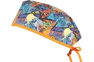 Pilucaps, Gorro quirófano pelo corto modelo GRAFITI ajustable con tiras de atar para mujer y hombre 100% algodón