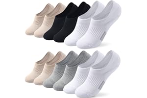 TOES HOME 6 par niewidocznych skarpet do tresury kostki, niewidoczne skarpety damskie, niewidoczne skarpety o niskim kroju, antypoślizgowe, amortyzowane skarpety dla kobiet i dziewcząt, tenisówki, płócienne