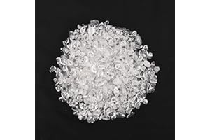 ideayard 0.95 Ib-1 Ib Clear Crystal Quartz Tumbled Chips Stone - Natural Crushed Crystal Irregular Shaped Stones for Plants Home Garden Decorative