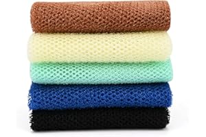 Bekecidi 5 Stück Afrikanisches Körperpeelingnetz Langer Badeschwamm Afrikanischer Körperschwamm für den Körper Afrikanischer Netzschwamm Hautglätter für Frauen Männer Dusche, 5 Farben