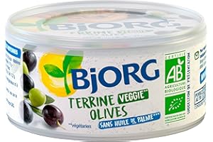 BJORG - Terrine Olives Bio Recette Veggie - Terrine Végétarienne Sans Huile de Palme - 125 g