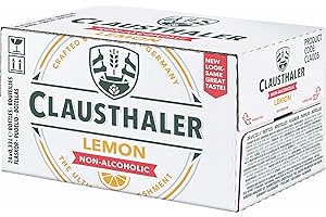 Clausthaler Lemon Alcohol Free Beer - Case 24 x 330ml, <0.5% Bottles | Citrus Fruit Lager | Vegan, Low Calorie (Packaging may vary)