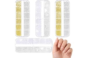 Elegaperma 4 lådor nagelpärlor guld, mikropärlor nagelkonst | Storlekar 0,6–0,1 cm, 3D nagelkonstpärlor mikro kaviar, caviar