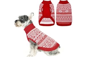 HOMIMP Dog Sweater Argyle - Warm Winter Clothes, Soft Coat for Small Medium and Large Dogs, Ugly Pet Clothing for Boy Girl Puppy