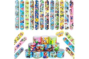 Seamart 24 PCS Slap Bracelets à Claquer, Slap Bandes pour Fête Anniversaire Parti Sac Remplisseurs Party Favors pour Enfants Filles Garçons