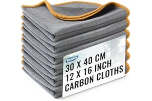 Ekedalen Panni Magic Microfibra Carbonio 6X, 400GSM Asciugamani Senza Aloni Catturapolvere, Strofinacci Pulire Vetri Pavimenti Bagno Casa Cucina Auto Moto, Stracci Pulizia Riutilizzabili, Arancione