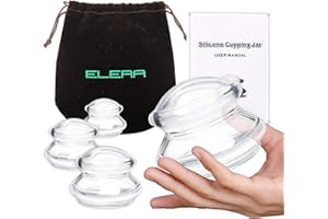 ELERA Silicone Cupping Therapy Sets, Professional Chinese Massage Cups Tools for Joint Pain Relief, Massage Body (4 Cups)