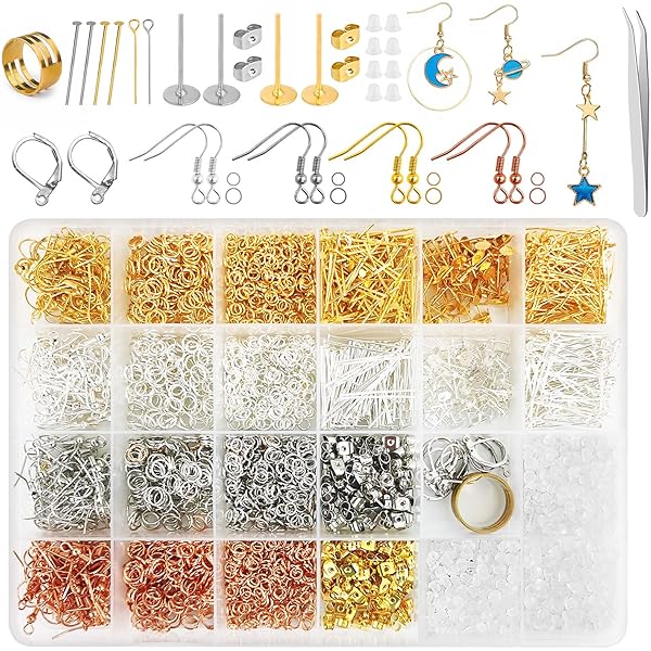 DIY kit ronde oorbellen zwart en zilver
