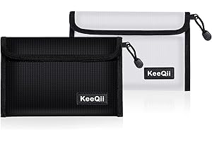 KeeQii Fireproof Bag, 8"x5" Fireproof Money Bag, Small Fireproof Bag, Aluminum Foil Fireproof Envelope, Fireproof Cash Pouch for Money, Key, Invoices, Document, Bank Deposit, Passport, Pack of 2