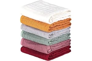 Yamitora Baby Mulltücher Spucktücher 6 Stück Stoffwindeln mulltücher Baby Spucktücher Mullwindeln Spucktücher Baby extrem Saugstark Baumwolle Faltwindeln Abwischen Abdecken von Neugeborenen