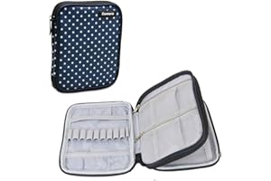 Costurero para material de ganchillo, de la marca Damero, con cremallera, portátil, para guardar tu juego de agujas de punto y de ganchillo