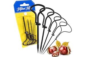 Kitchen Helpis® Praktisches Kastanienbohrer Set, 5-teiliges Kastanienset, 1,5-5 mm Bohrer Kastanien, Kastanien Bastelset Kinder, Kastanienmännchen Bastelset, Holzbohrer Hand