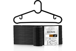 Milano Home klädhängare svart 20 stycken – klädställ, klädhängare platsbesparande, klädhängare, klädgalgar i plast, platsbesp