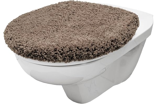 Brandsseller Toalettlocksöverdrag 38x48 cm med utskärning i mjuk mikrofiber Toalettlocksöverdrag för optimal komfort och stil - Taupe