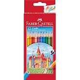 FABER-CASTELL - Castle Colored Pencils Set of 12 | Bright colours, hexagonal shape and break-resistant lead for children and