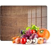 Decovetro Cam Kesme Tahtası ve Sunumluk Eski Ahşap Desenli 30x40 Cm