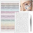 Parlberd Face Gems Self Adhesive Face Rhinestones for DIY Face Gems Stick on, Rhinestones Stickers for Festival Jewels, Hair Gems, Face, Eye, Makeup, Nail, Body, Crafts