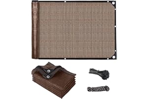 TUAKIMCE 2 x 5m Garden Privacy Netting - Outdoor Shading Net Privacy Fence Screening 90% HDPE Screening UV-Resistant Tear-Resistant Shading Net（Brown）