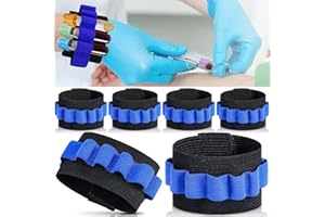 WDCFXY Phlebotomy Röhrenhalter, Armband, Blutentnahme-Organizer, 6 Stück, schwarz und blau, Kapazität 8 Röhrchen
