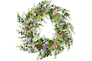 TianBao Artificial Door Wreath Outdoor,Four Seasons Wreaths Ornaments for Home Wall Party,Wreaths With Green Leaf For Front Door End of Summer Sale Festival Celebration Decor, 45cm