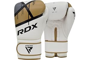 RDX Guantes de Boxeo Muay Thai Entrenamiento, Maya Hide Cuero, Ego Boxing Gloves para Sparring Kickboxing Saco Manoplas de Boxeo MMA Fight Training, Hombres Mujeres, 8 10 12 14 16 oz