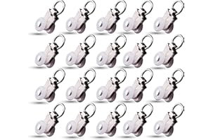 Jos & Haz Curtain Track Roller Hooks- 20 pcs-Ceiling Curtain Track Runner with Hooks Track Roller Hooks Wheeled Curtain Carrier Rail Sliding Glider for Curtain Track…