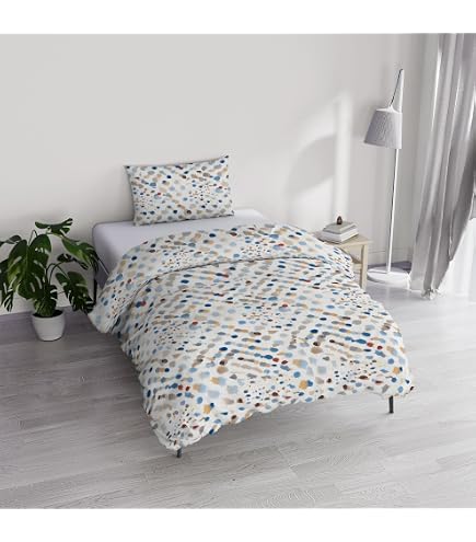 Set Copripiumino Matrimoniale Cotone Ida - Lavorato In Italia, Misure 250x200 Cm, Con Doppia Patella E 2 Federe