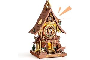 ROKR Puzzle 3D Legno Orologio a Cucù Modellismo da Costruire Adulti Idea Regalo Donna Uomo Vintage Colorato LC901C
