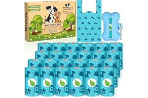 LPAOIS Hundekotbeutel 24 Rollen (432 Tüten) mit Spender, Kotbeutel Biologisch aus Maisstärkebiologisch, wasserdicht, reißfest, extra groß, dick und stark mit Leichter Zitronenduft