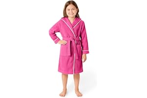 LAYNENBURG Premium Bademantel Kinder & Teenager mit Kapuze - 100% Baumwolle - OEKO TEX Standard 100 - flauschiges Frottee - Größen 110 bis 176