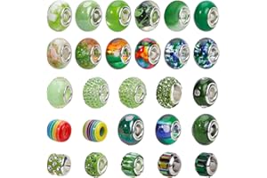 NBEADS 54 Pezzi Foro Grandi Europee Perline, Perline in Resina Acrilica Metallo Distanziatore Bead per Fai da Te Creazione di Gioielli Collana Braccialettoi Orecchini