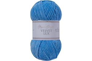 Utopia Crafts Velvet Lux Chenille Super Soft Chunky Yarn for Knitting and Crochet, 100g - 110m (Sky Blue)