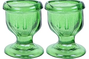 WHOLELIFEOBJECTS Gobelet en verre avec design technique pour s'adapter aux yeux pour un nettoyage efficace des yeux – Bord en forme d'œil, ajustement serré Lot de 2 (vert)
