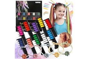 dcas 10 Color De Pelo Temporal Hair Chalk Set, Tinte Pelo Lavable Niños Peine De Tiza Para El Pelo, Diy Peine De Tiza Para El Pelo, Adecuado Para Fiestas Navideñas (5 Lazo Para El Cabello)