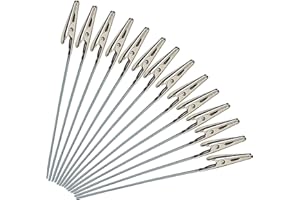 EVOIO 50 pcs Alligator Clip for Airbrush Hobby Model Parts Metal Wire Clasp Stick for Hobby Modeling DIY Card Photo Memo 6 inch(Silver)