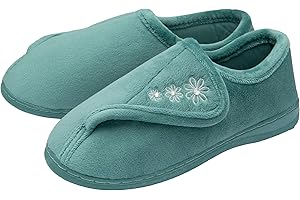 NorthSole Ladies Womens Slippers Slip On Hook & Loop Adjustable Fastening Memory Foam Sizes 3-8