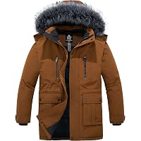 Giacca Invernale Uomo Imbottita Parka Termico - Antivento, Cappuccio Rimovibile, Trapuntata, Per Freddo Intenso