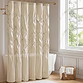 Madison Park Laurel Fildişi Duş Perdesi, Banyo i&ccedil;in Par&ccedil;alı Ge&ccedil;işli Duş Perdeleri, 72 X 72, Doğal